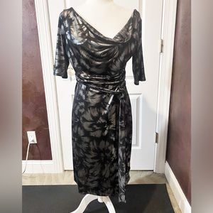 NWT Huminska Liza Dress in Black & Silver